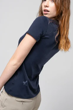 T-Shirts | Lifestyle<GOBIK T-SHIRT MANCHES COURTES COTTON REST FEMME Ultrablue